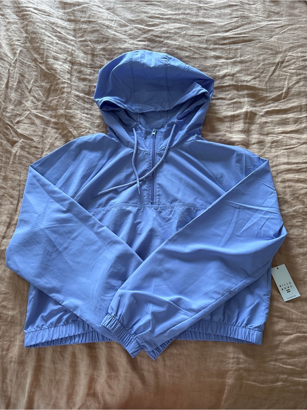 BNWT Billabong Light Purple/Blue Cropped Hooded Windbreaker